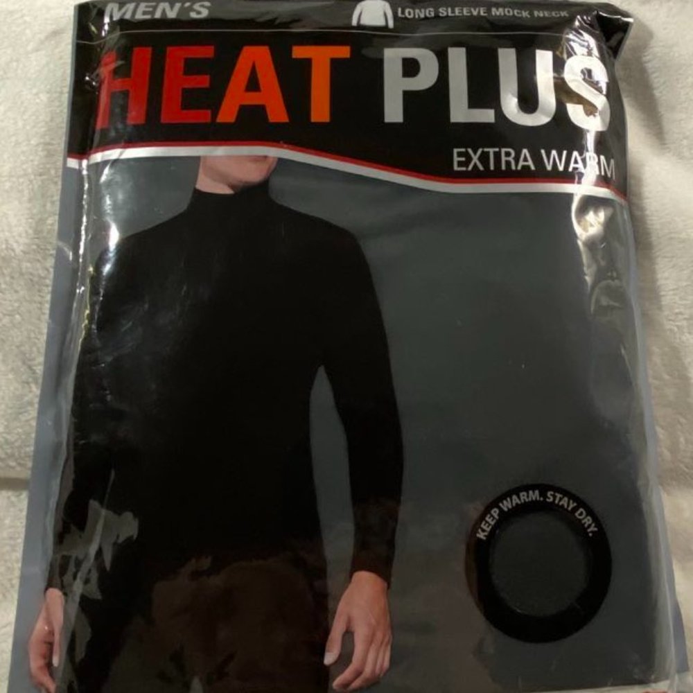 32 Degrees Heat Plus Large Black (Thermal) LS Mock Neck